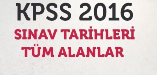 2016 Sınav Takvimi