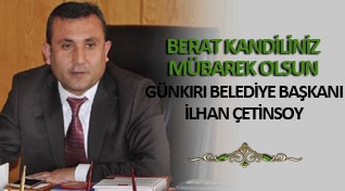 Başkan Çetinsoy'un Berat Kandili Mesajı