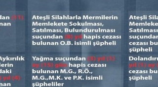 Bitlis'te çeşitli suçlardan aranan 14 kişi yakalandı