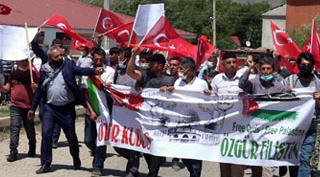 Gölbaşı Beldesinde Filistin'e destek İsrail'e sert tepki
