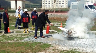 Güroymak’ta öğretmen ve okul idarecilerine yangın eğitimi