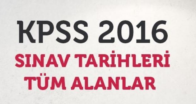 2016 Sınav Takvimi