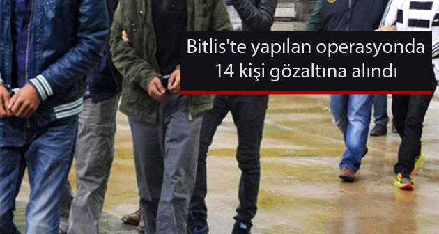 Bitlis'te yapılan operasyonda 14 kişi gözaltına alındı