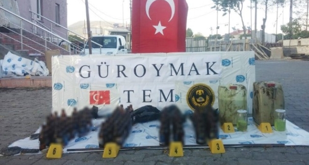Bitlis Valiliği: Güroymak'ta molotof yapımı malzemesi ele geçirildi