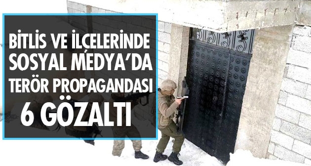 Bitlis ve İlçelerinde Sosyal Medyada  Terör Propagandasına 6 Gözaltı