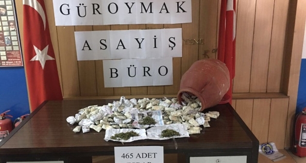 Güroymak'ta 1,5 kilo esrar ele geçirildi