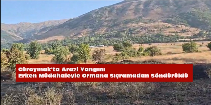 Güroymak'ta Arazi Yangını Erken Müdahaleyle Ormana Sıçramadan Söndürüldü
