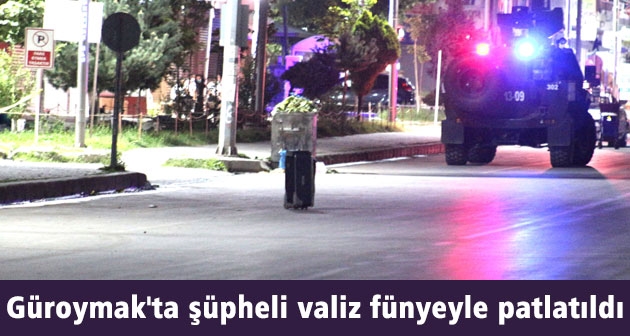 Güroymak’ta polislerin bulduğu şüpheli valiz fünyeyle patlatıldı