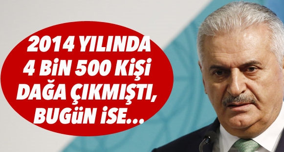 Yıldırım: 2014 yılında 4 bin 500 kişi dağa çıkmıştı, bugün ise...