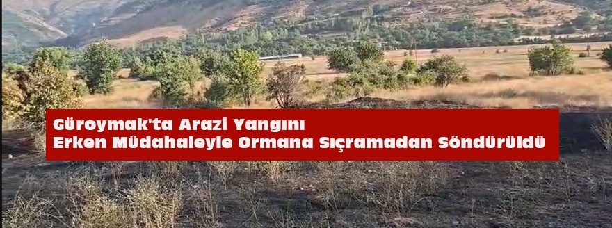 Güroymak'ta Arazi Yangını Erken Müdahaleyle Ormana Sıçramadan Söndürüldü